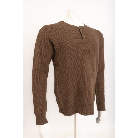 Schott NYC Bros. Mens Sweater Size S Light Brown Wool Blend Waffle knit NWT - Picture 2 of 6